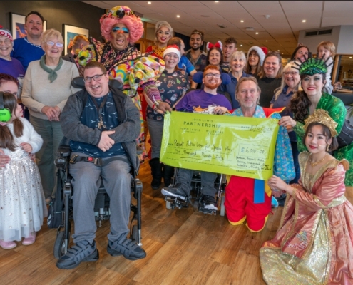 Receiving donation cheque